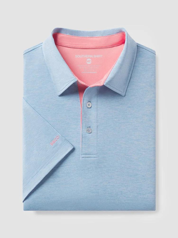 Youth Grayton Heather Polo in Blue Dream by Southern Shirt Co.