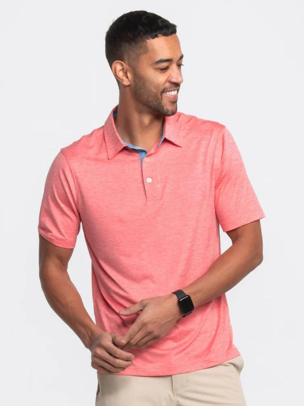 Grayton Heather Polo in Starburst by Southern Shirt Co.