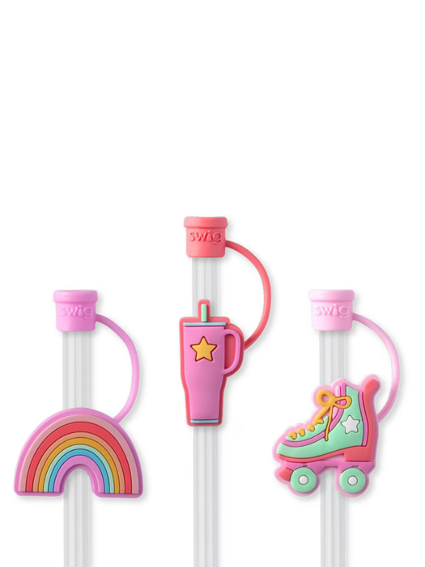 Roller Rink Straw Toppers with Protective Cap by Swig Life