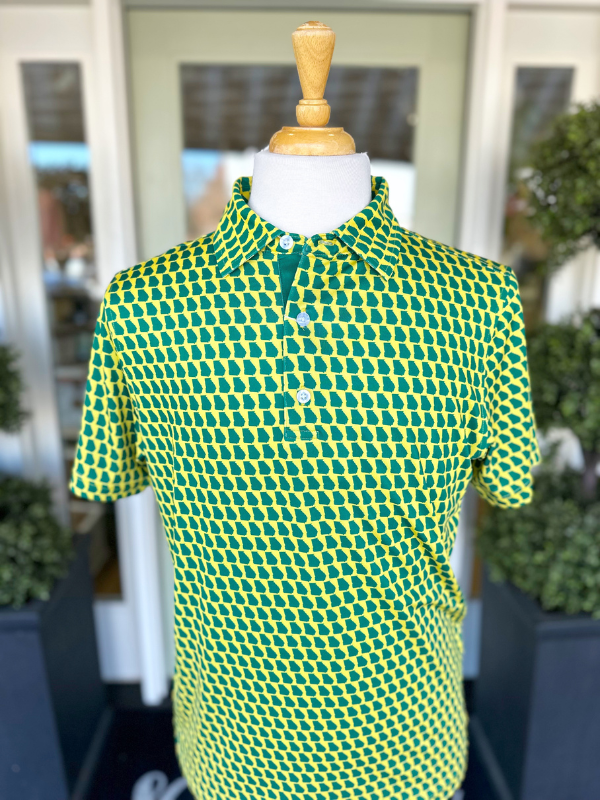 Youth Green and Yellow State Polo