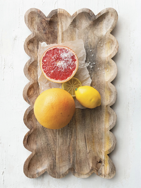 Laci Moore & Josey Flakes-Mango Wood Tray with Scalloped Edge
