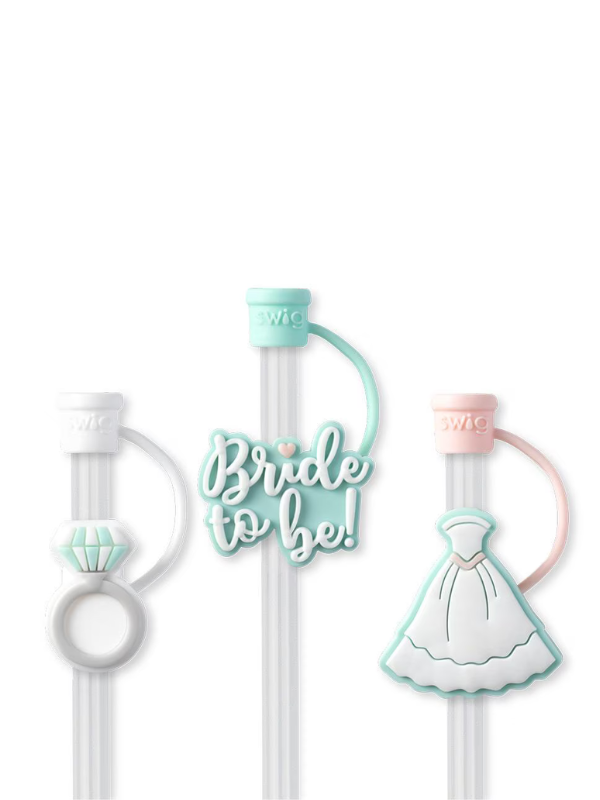 Bride to Be Straw Toppers with Protective Cap by Swig Life