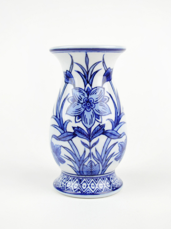 Blue Chinoiserie Bud Vase
