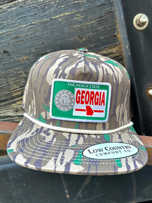 GA Redman Patch Green Leaf Camo Rope Hat by Good Ole Boys
