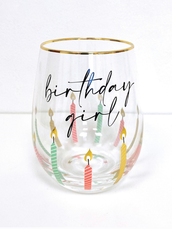 Birthday Stemless Wine Glass