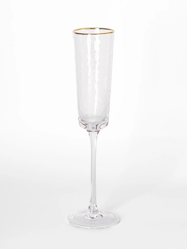 Hammered Glass Champagne Glass