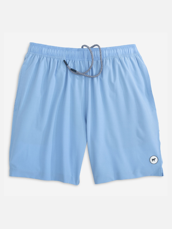 Patterned Blue Sky Swim Trunk by Southern Point Co.