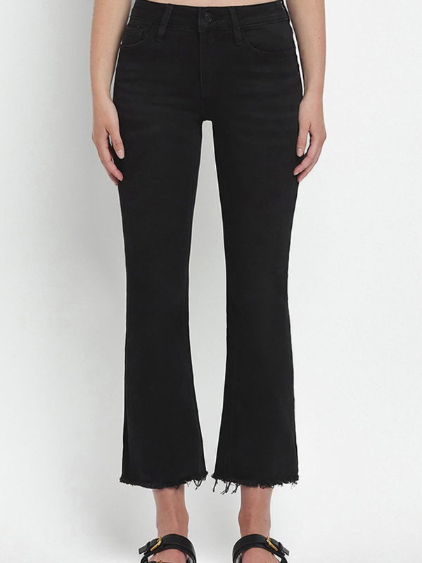 The Ella Mid Rise Crop Flare Jeans