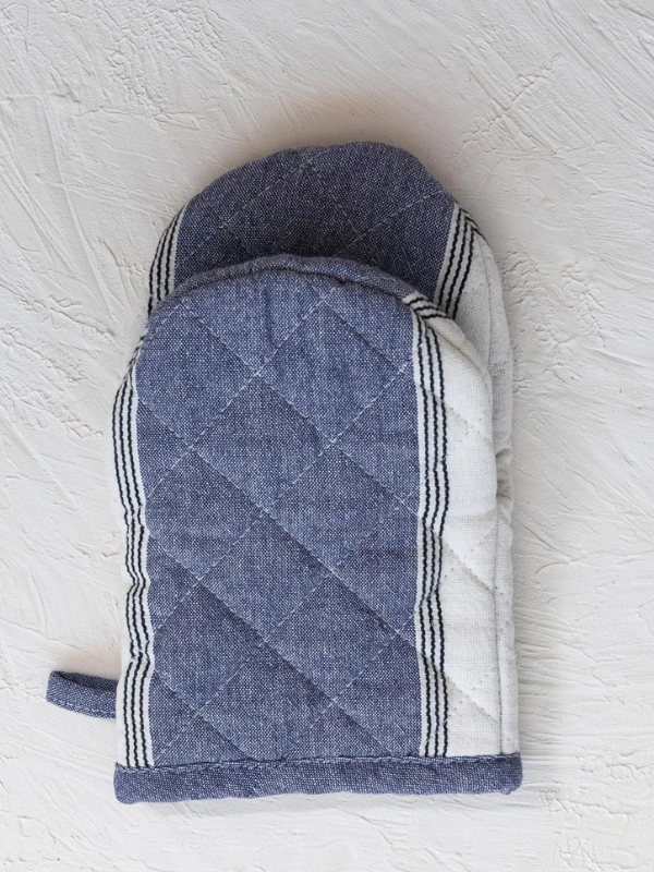 Cotton Oven Mitt with Stripes
