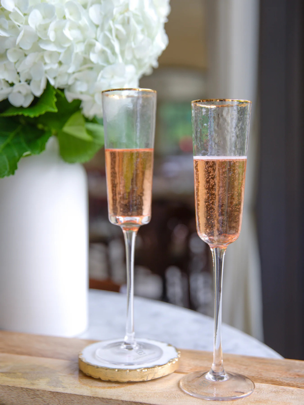 Hammered Glass Champagne Glass