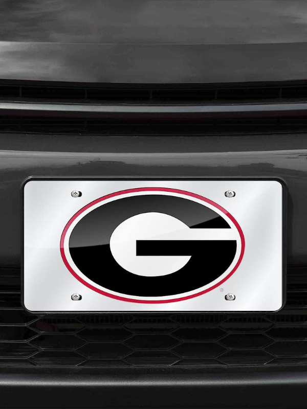 Silver Georgia Bulldogs License Plate Tag