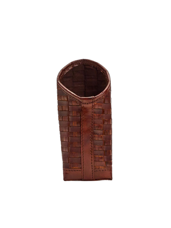 Dark Chestnut Weighted Woven Leather Holder