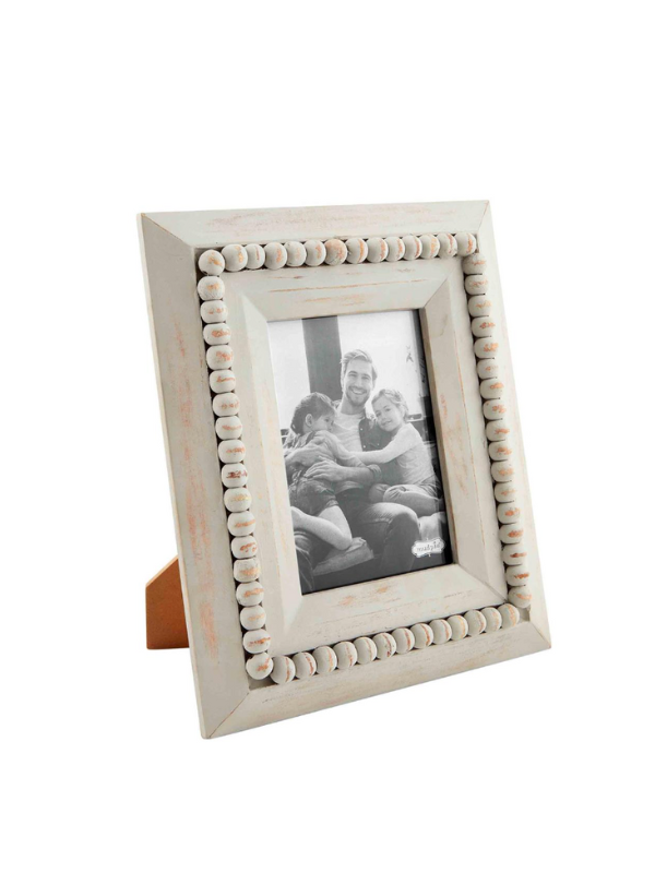 Small Gray Beaded Wood Frame