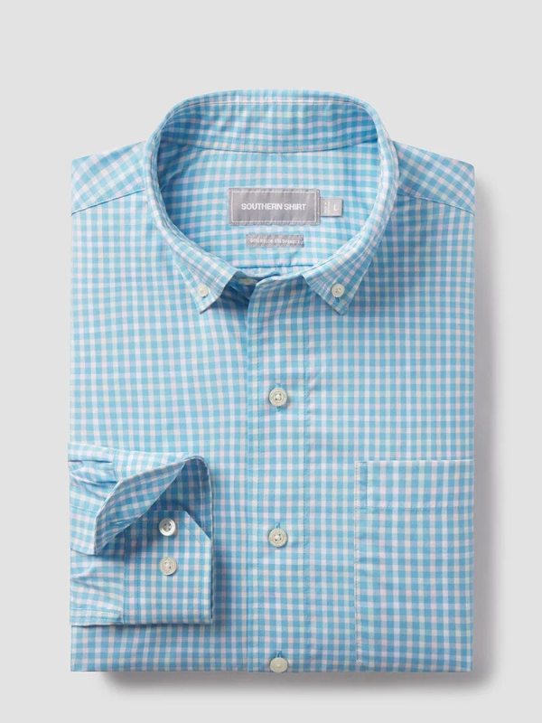 Samford Check in Aquaverde By Southern Shirt