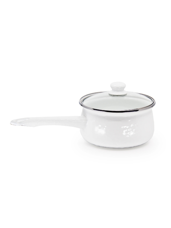 Solid White Sauce Pan by Golden Rabbit