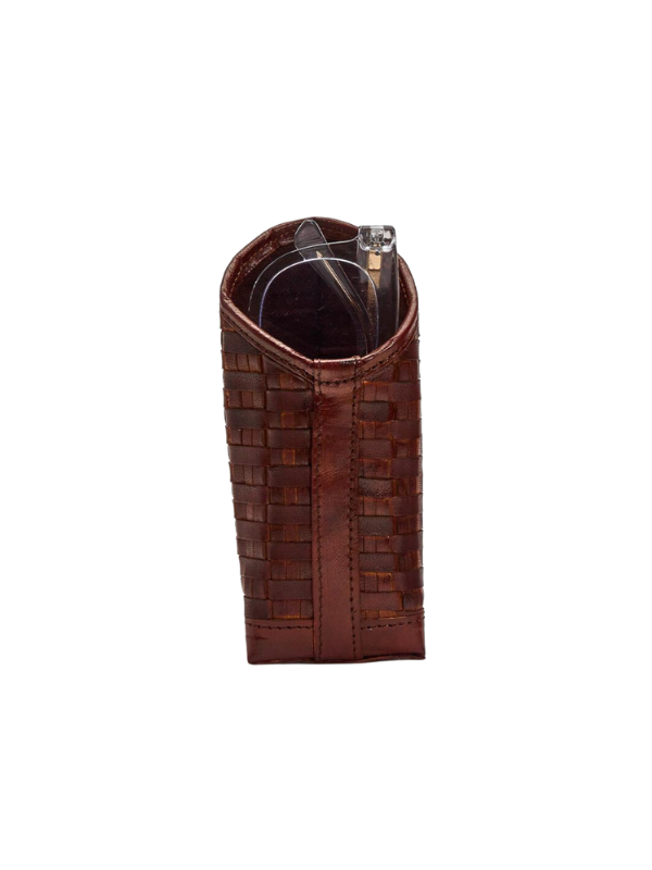 Dark Chestnut Weighted Woven Leather Holder