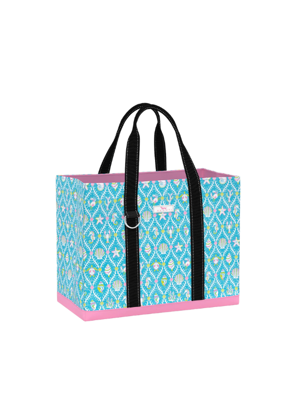 sea print large tote bag