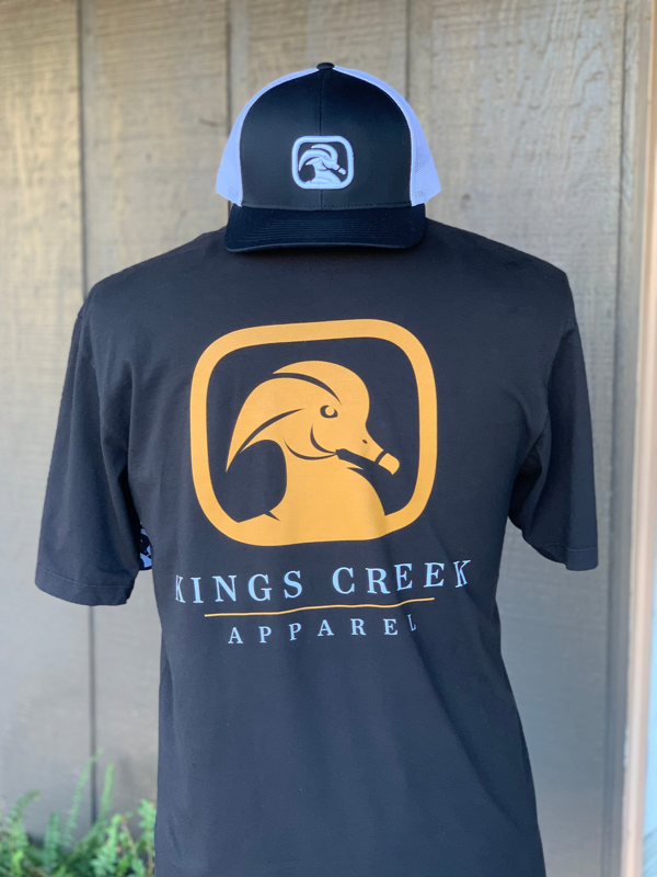 Black/Gold Kings Creek Apparel Logo Tee