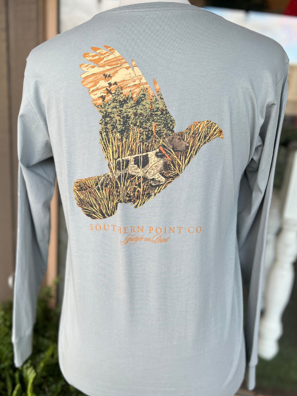 SALE Southern Point Quail Scene Long Sleeve Tee