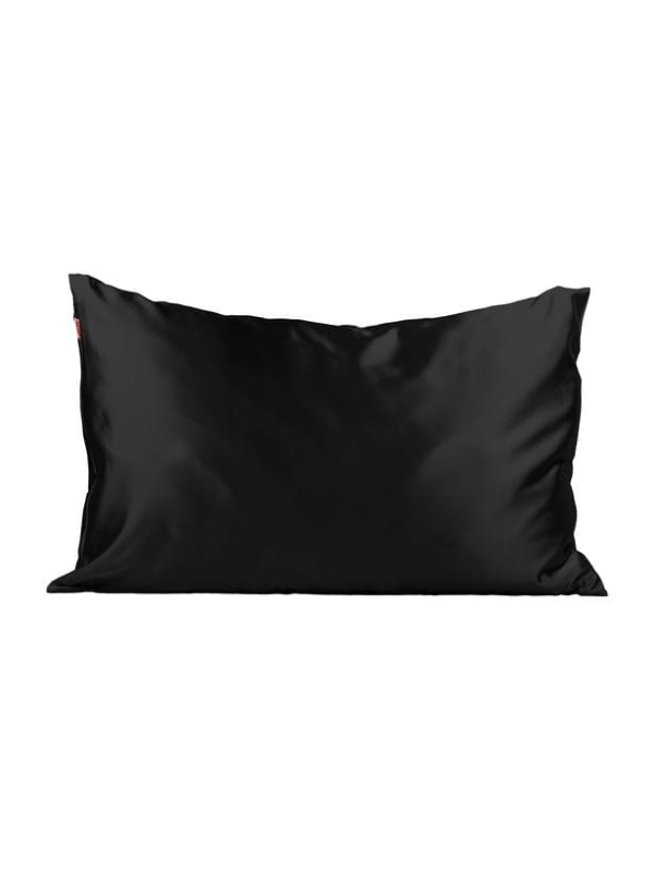 Black Standard Satin Pillowcase by Kitsch