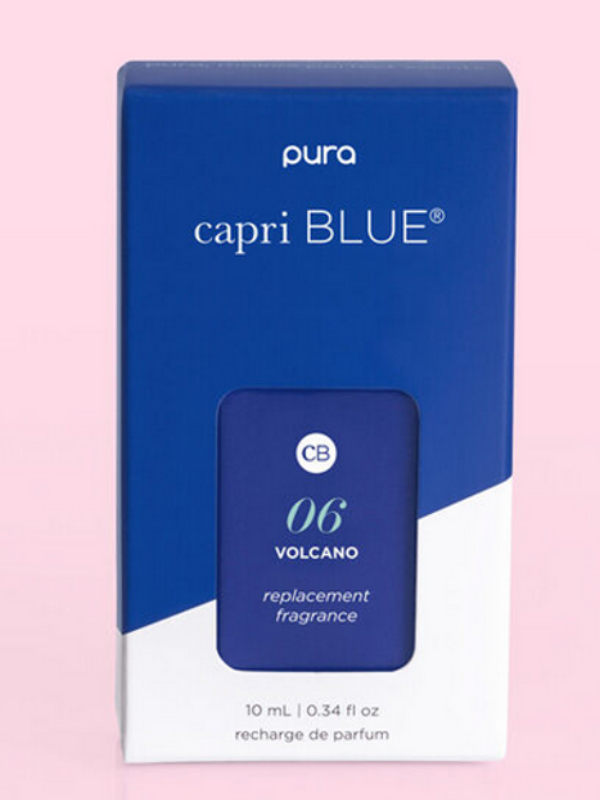 A box of a volcano scented fragrance vial for the pura device