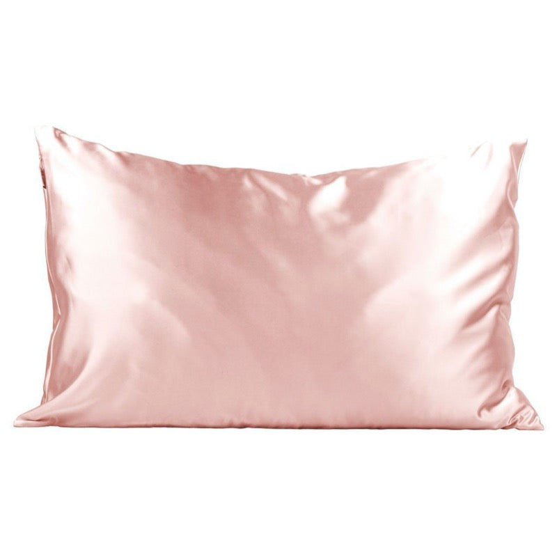 Blush Pink Standard Satin Pillowcase by Kitsch