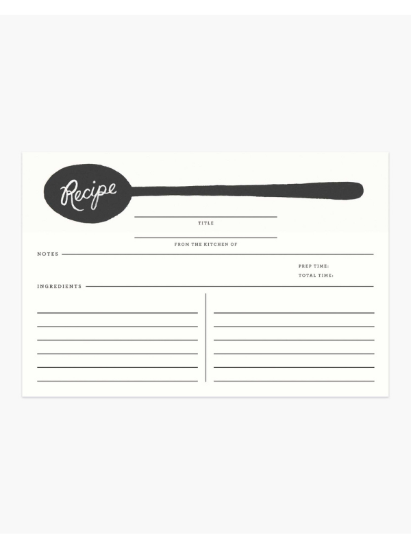 Charcoal Spoon Recipe Cards by Rifle Paper Co.