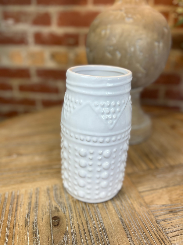 Bohemian Vase in Creamy White