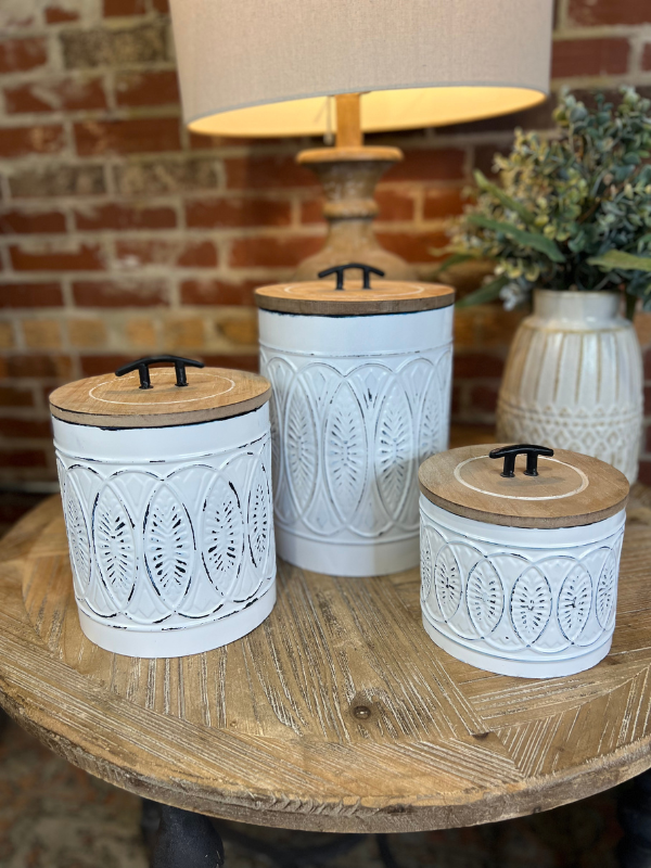 Pressed Tin Canister Set