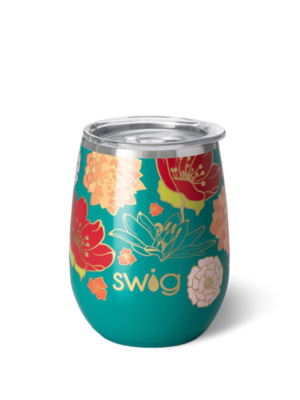 Fire Poppy Stemless Wine Cup by Swig Life