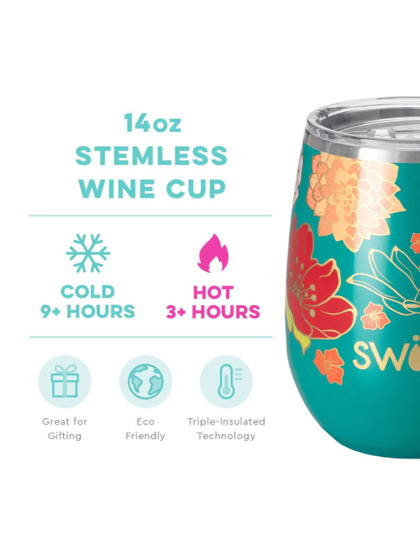 Fire Poppy Stemless Wine Cup by Swig Life