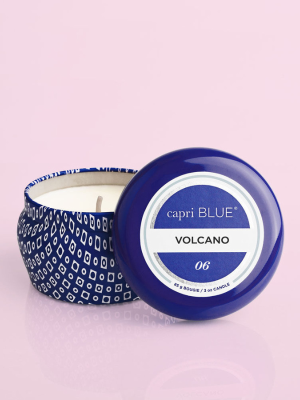 Volcano Mini Blue Tin Candle