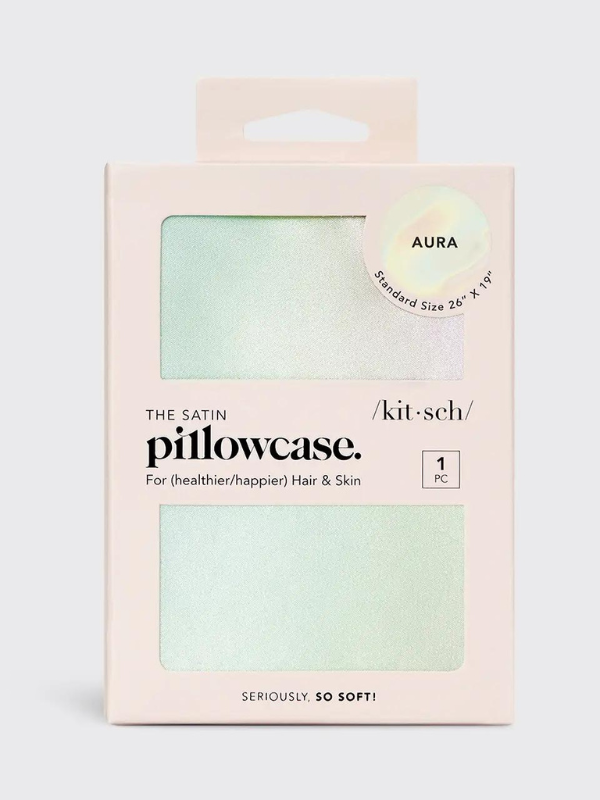Aura Standard Satin Pillow Case by Kitsch