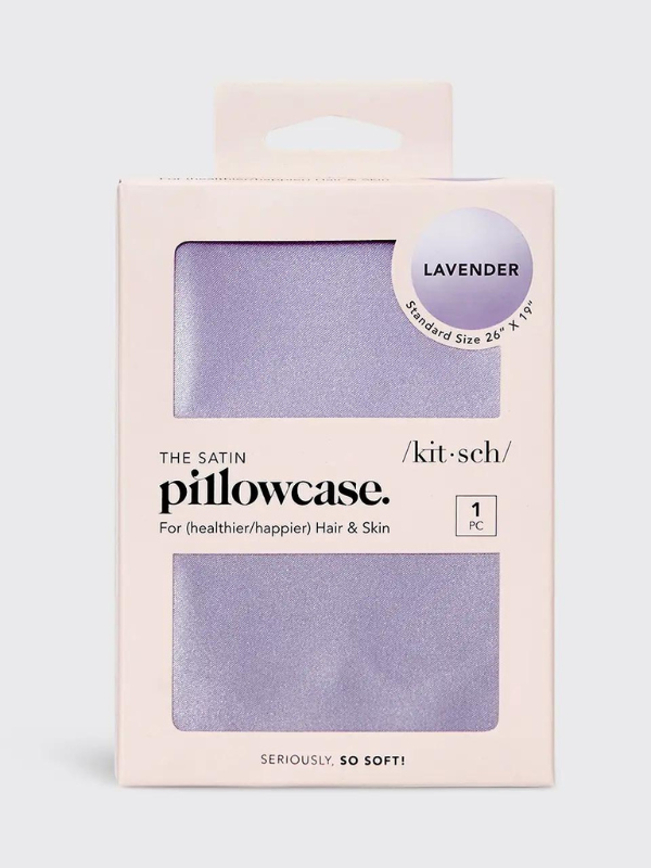 Lavender Standard Satin Pillowcase by Kitsch