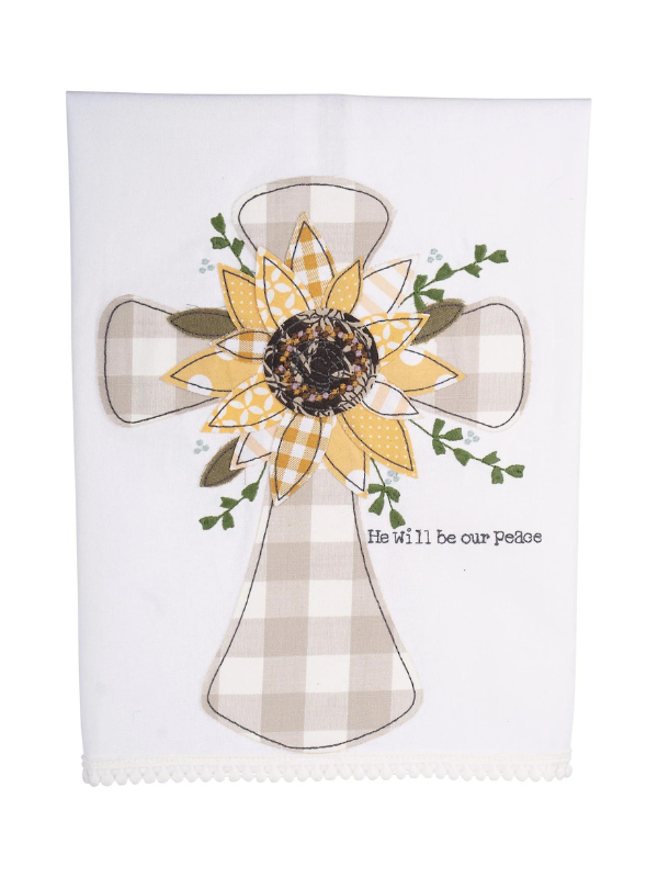 He Will Be Our Peace Cross Tea Towel