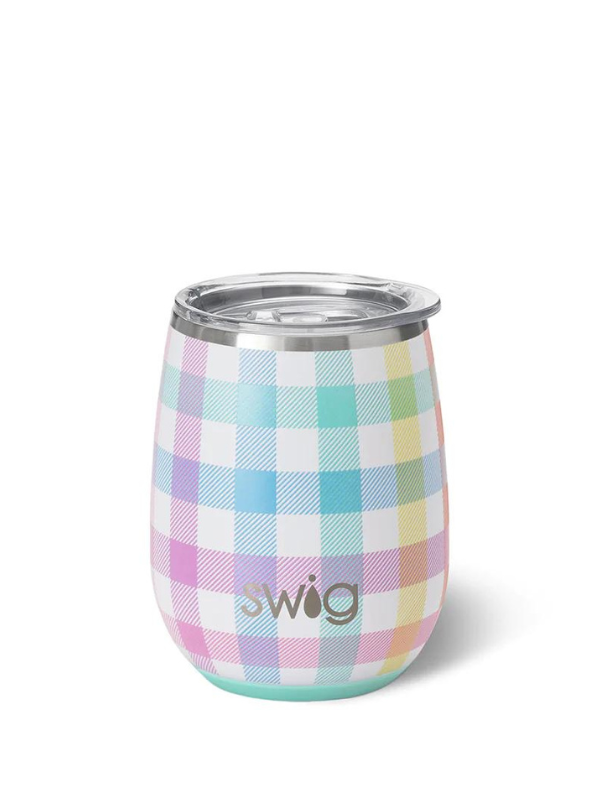 Pretty In Plaid Stemless Wine Cup by Swig Life