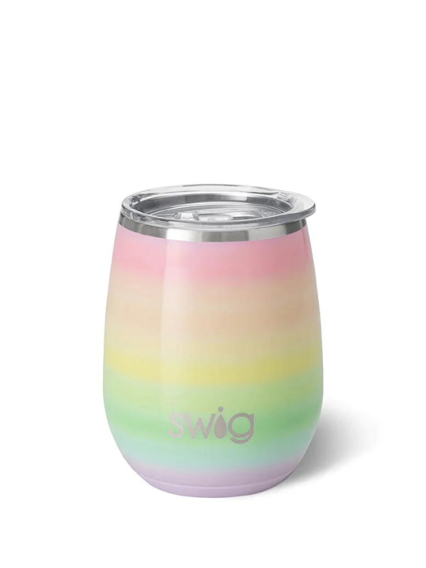 Over the Rainbow Stemless Wine Cup by Swig Life
