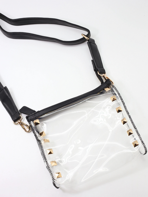 
                
                    Load image into Gallery viewer, Stella Clear Cross Body Bag in Black
                
            