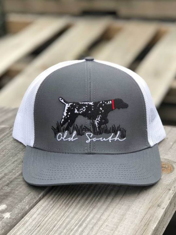 Pointer Trucker Hat in Graphite/White by Old South