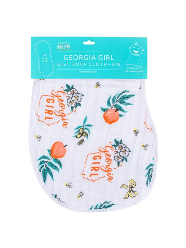 Georgia Girl Burp Cloth & Bib Combo