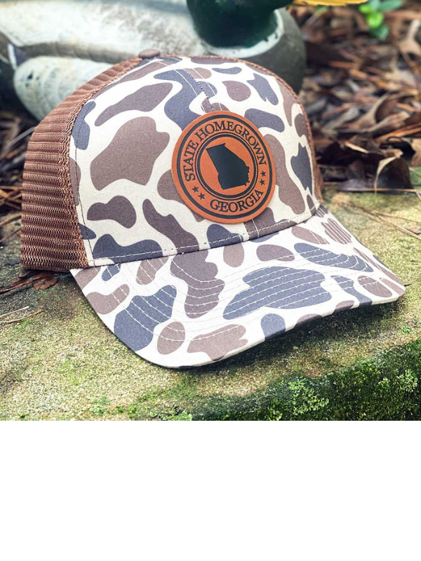 Georgia Pride Leather Patch Trucker Hat by State Homegrown