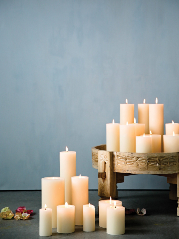 Large Unscented Pillar Candle