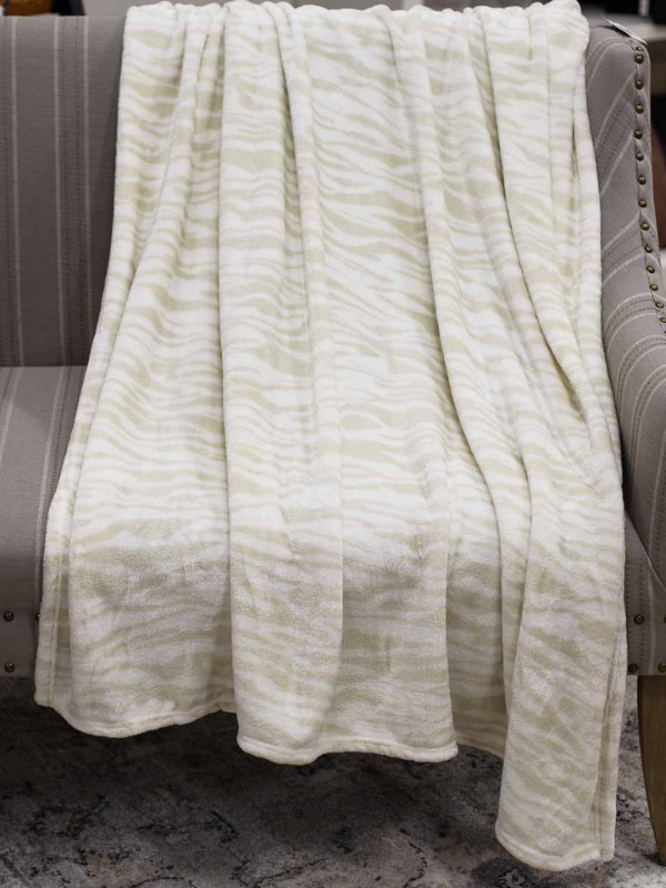 Neutral Animal Stripe Throw Blanket